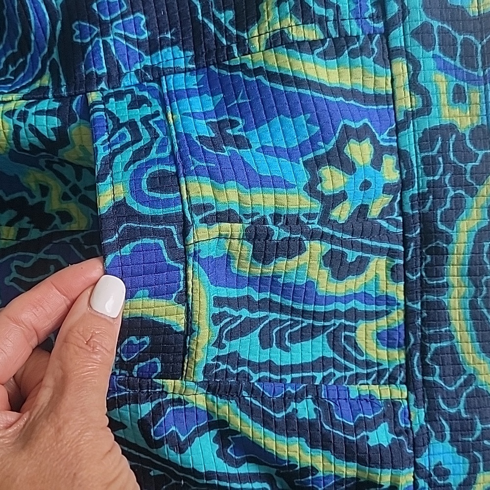 Ruby Rd. Jacket. Quilted Patterned Blue, Black, T… - image 5